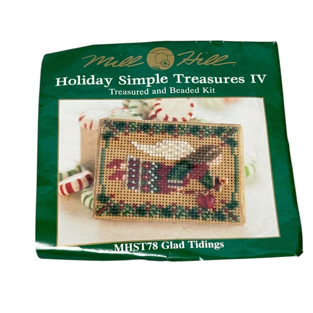 Glad Tidings MHST78 Mill Hill Holiday Simple Treasures IV Cross Stitch Kit Box